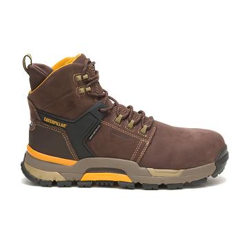 Caterpillar CAT EDGE Waterproof Nano Kappe Sicherheitsstiefel Herren Kaffee | CAT079-CH