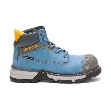 Caterpillar Excavator Superlite Waterproof Carbon Composite Kappe Sicherheitsstiefel Damen Blau | CA