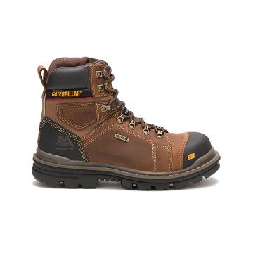 Caterpillar Hauler 6" Waterproof Composite Kappe Sicherheitsstiefel Herren Braun | CAT042-CH