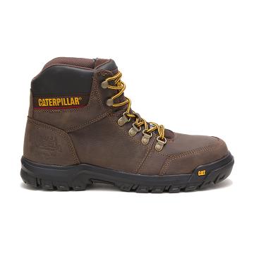 Caterpillar Outline Steel Kappe Arbeitsstiefel Herren Kaffee | CAT216-CH